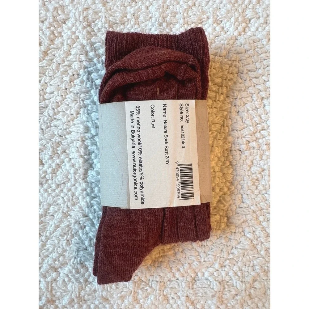 Nui Organics Nature Sock Rust 2/3y